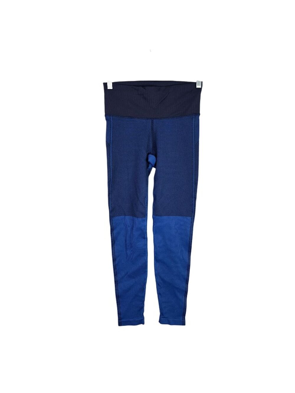 Womens Athleta Navy & Blue Seamless High Waisted Leggings Nylon Spandex Size S